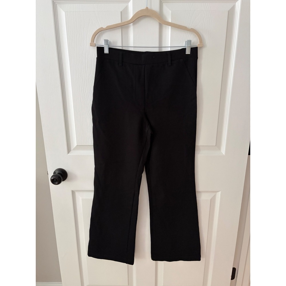Quince Womens Ultra-Stretch Ponte Straight Leg Pants Black Size Medium
